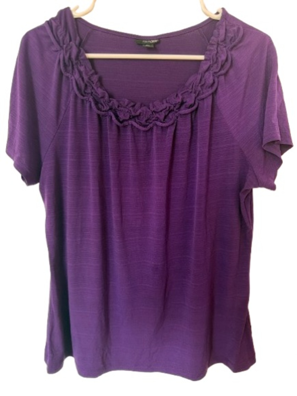 East 5th Deep Violet Rossette Neckline Short-Sleeve Tunic XL